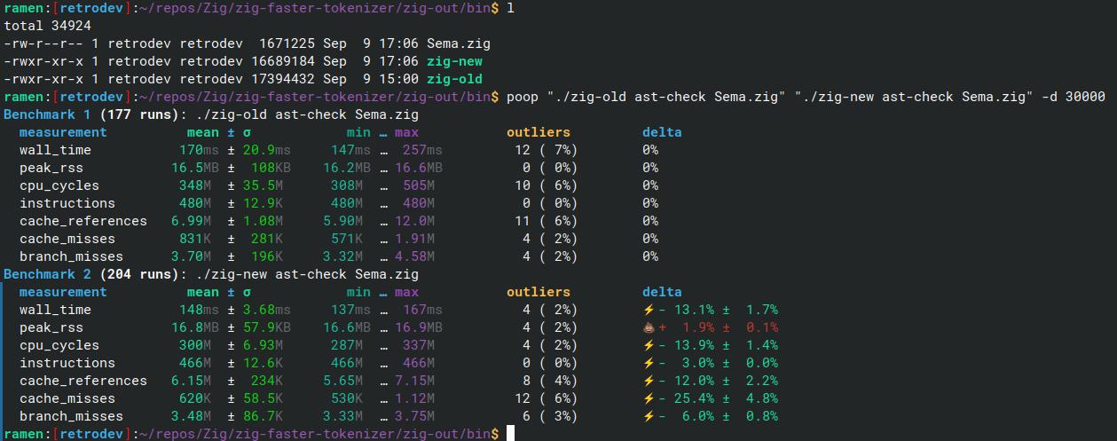 perf benchmark screenshot